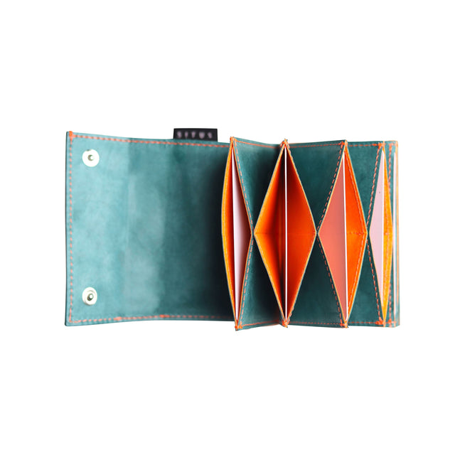 左利き用 SITUS Minimalist Wallet Tyvek® | Teal Green×Fluorescent Orange