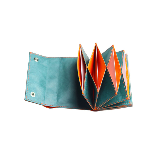 左利き用 SITUS Minimalist Wallet Tyvek® | Teal Green×Fluorescent Orange