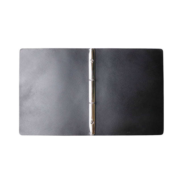 2-Ring Leather Binder | Black