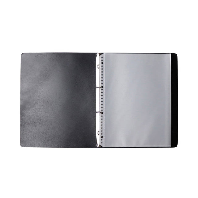2-Ring Leather Binder | Black