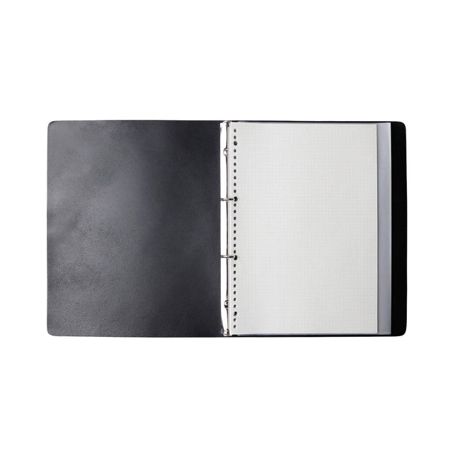 2-Ring Leather Binder | Black