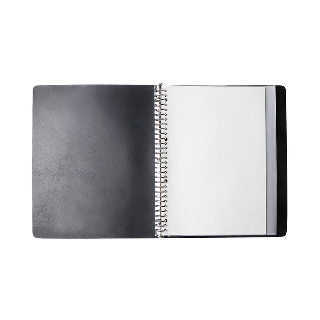 30-Ring Leather Binder | Black