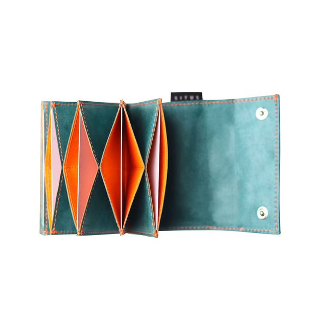SITUS Minimalist Wallet Tyvek® | Teal Green×Fluorescent Orange