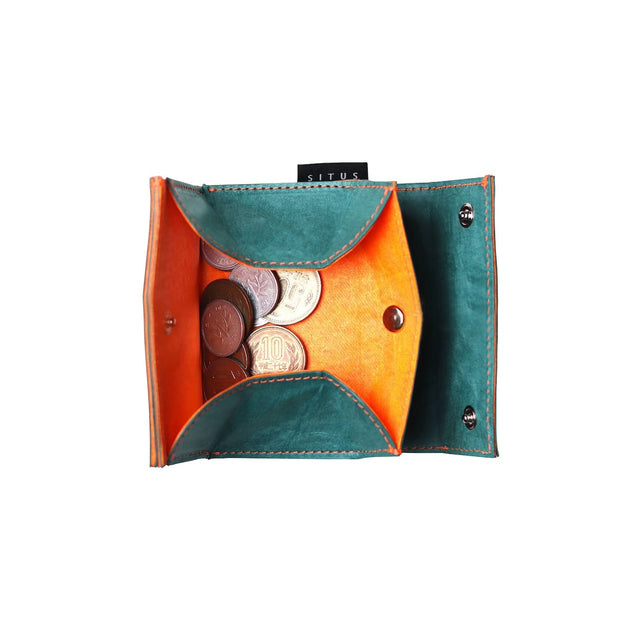 SITUS Minimalist Wallet Tyvek® | Teal Green×Fluorescent Orange