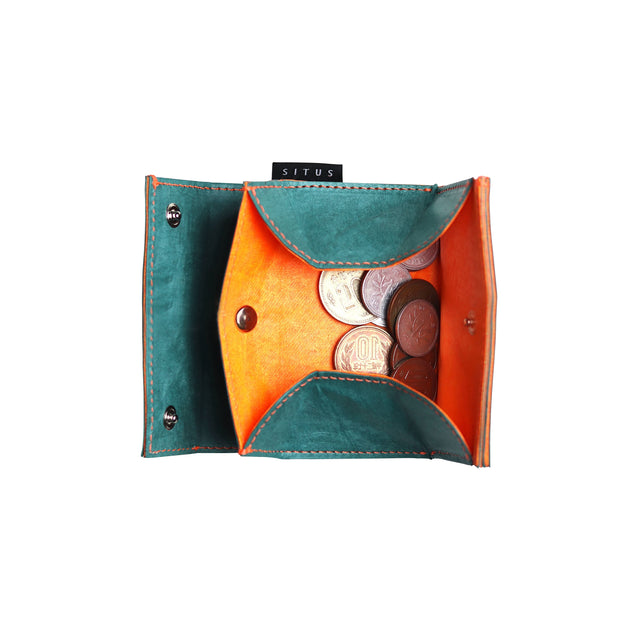 左利き用 SITUS Minimalist Wallet Tyvek® | Teal Green×Fluorescent Orange