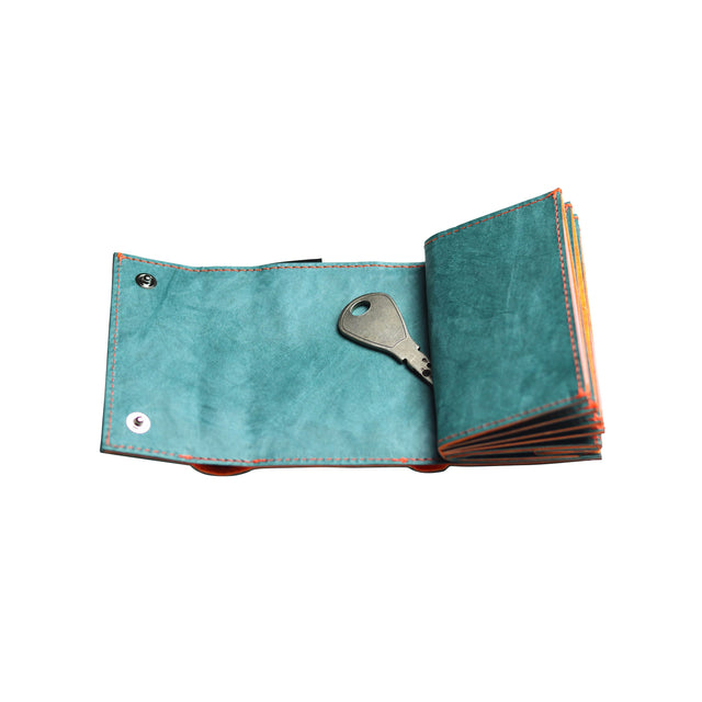 左利き用 SITUS Minimalist Wallet Tyvek® | Teal Green×Fluorescent Orange
